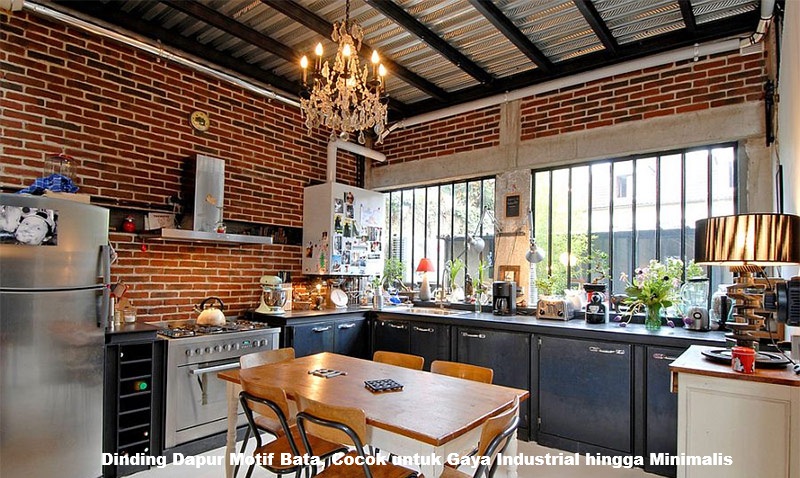 Dinding Dapur Motif Bata, Cocok untuk Gaya Industrial hingga Minimalis