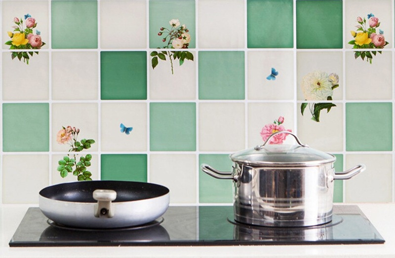 Dinding Dapur Motif Bunga untuk Aktivitas Memasak Menyenangkan
