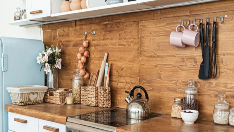 Dinding Dapur Motif Kayu Pilihan Tepat untuk Nuansa Natural di Rumah